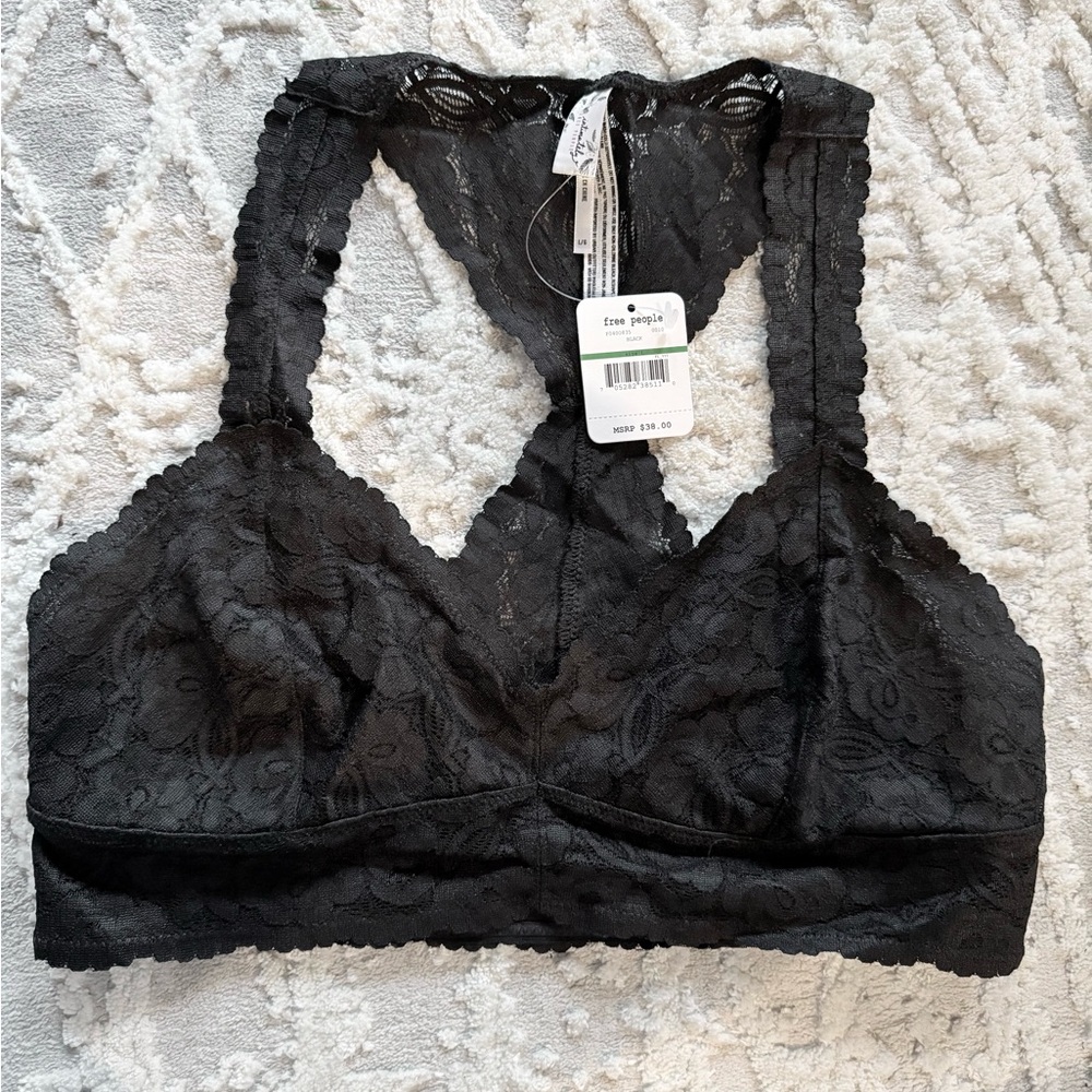 Free People Black Lace Bralette